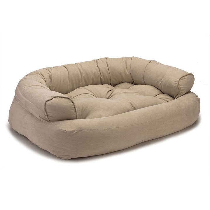 Wholesale Luxury Overstuffed Dog Sofa Bed - Premium Microsuede with Removable Bolsters