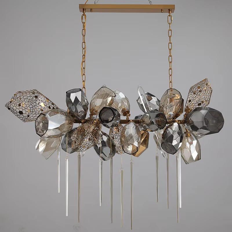 Modern K9 Linear Crystal Glass Chandelier - Urban Ashram