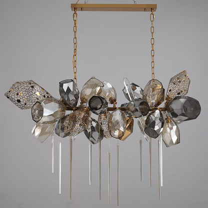 Modern K9 Linear Crystal Glass Chandelier - Urban Ashram