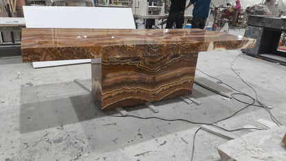 Luminaire Tiger Onyx Table with backlit LED Lighting – Luxury Statement Piece