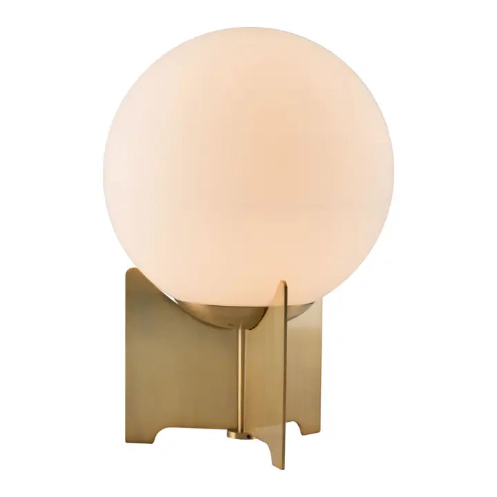 Pearl Table Lamp White & Brass – front view