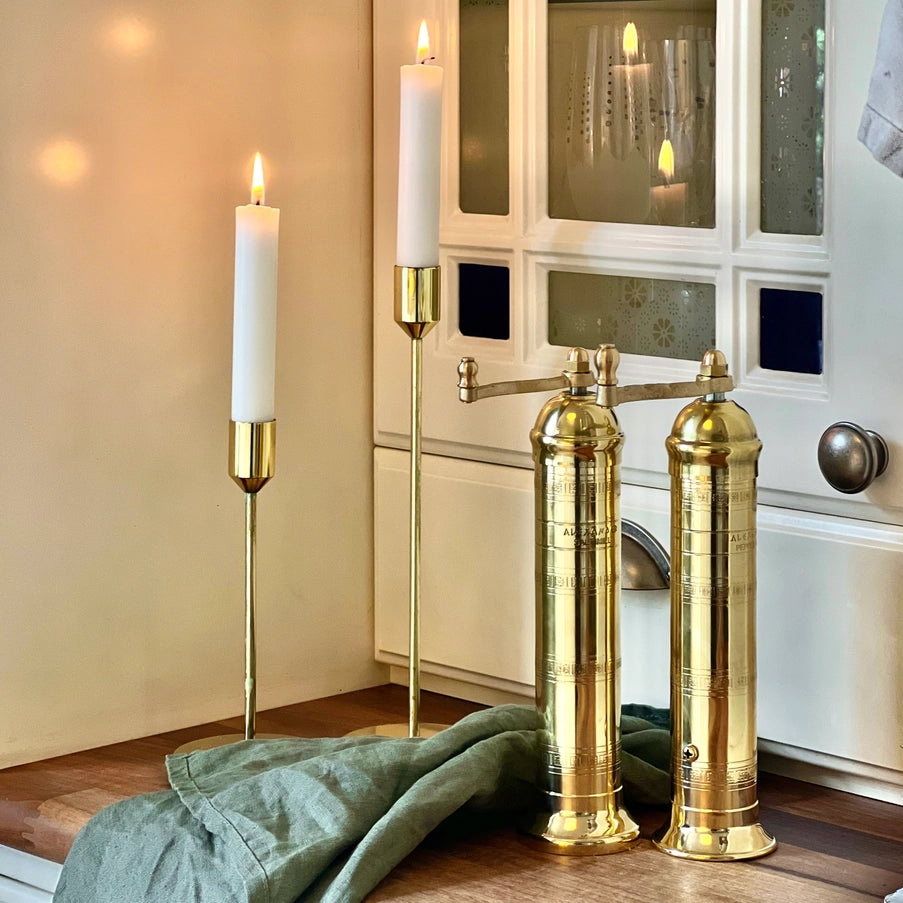 Athena Brass Pepper Mill  9" Handcrafted Grinder - Urban Ashram