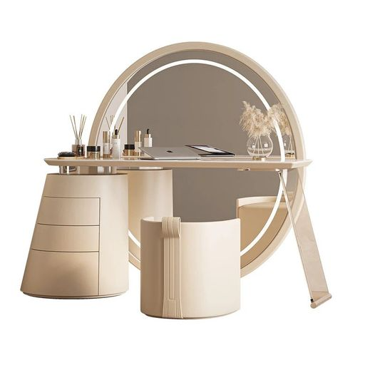 Modern Makeup Table with Lighted Mirror