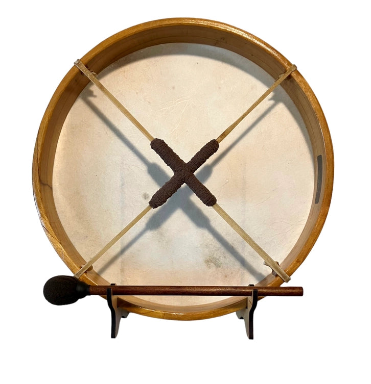 Gaia Ritual Drum with Display Stand – detail close-up