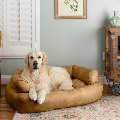 Wholesale Luxury Overstuffed Dog Sofa Bed - Premium Microsuede with Removable Bolsters