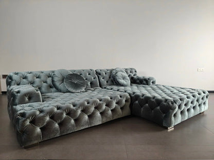 Coco Miralda Chesterfield Sofa - Smoke Grey