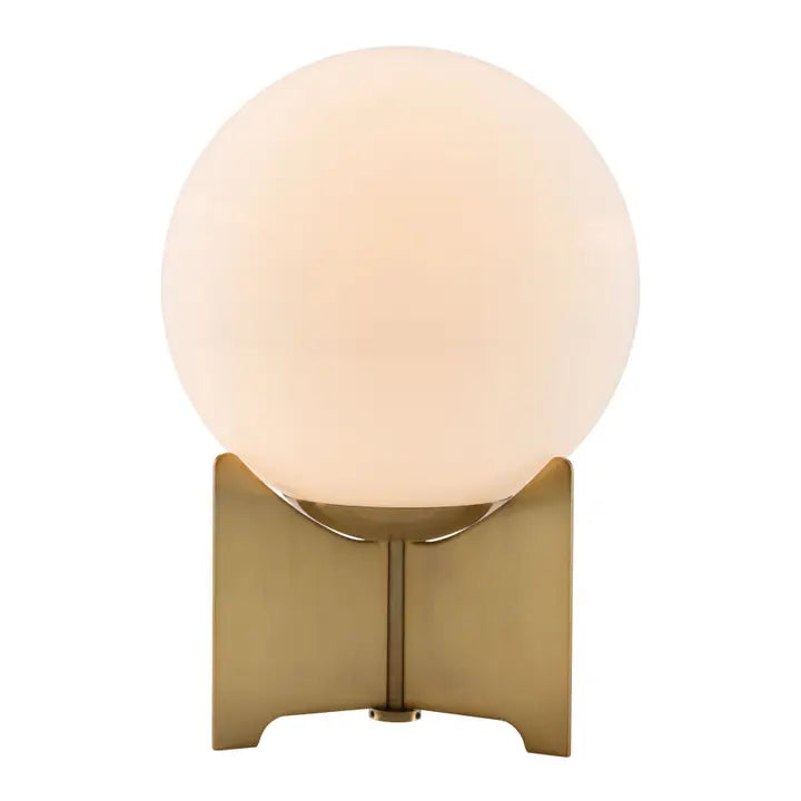 Pearl Table Lamp White & Brass – side view