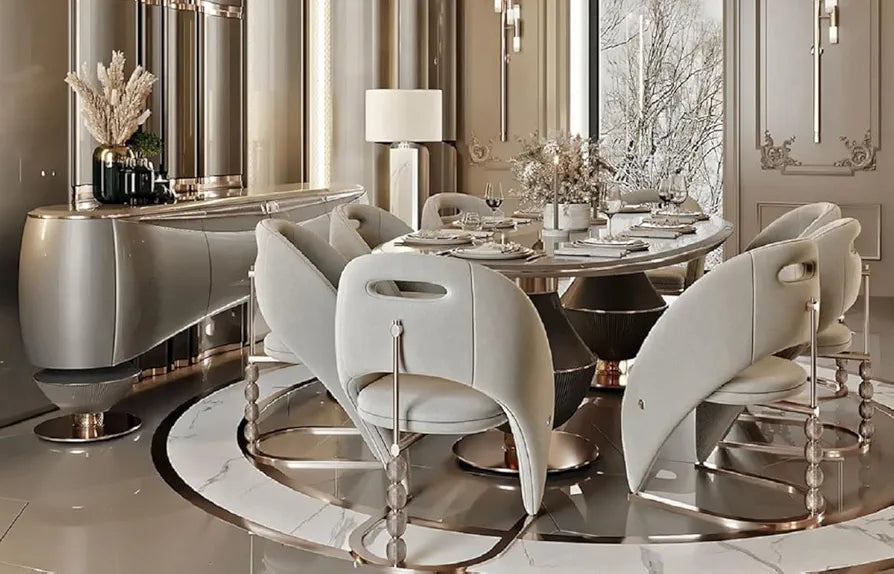 Aurelia Arc Crystal Dining Chair – rear view