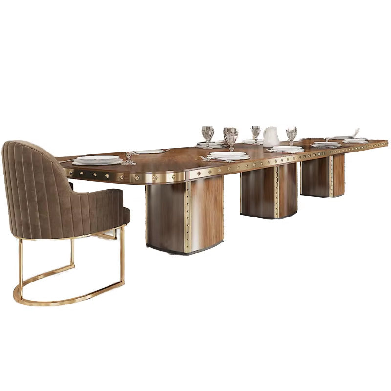 Classical dining room furniture 4m solid wood dining table – front view