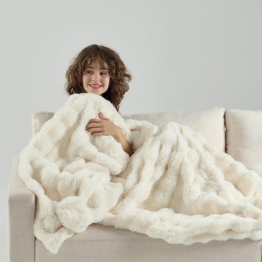 Plushie  LUXE Faux Fur Throw Blanket