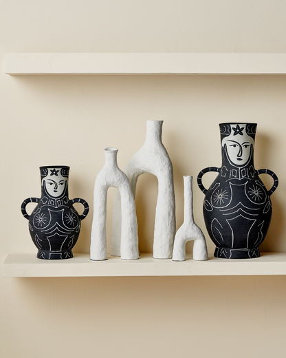 Zante Matte White Ceramic Vases - Set of 3 Modern Decorative Vessels