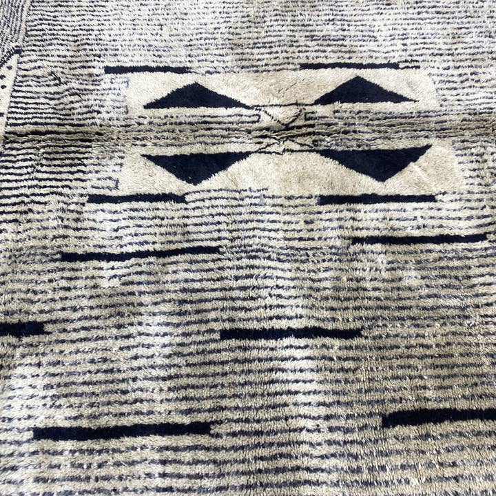 Handmade Beni Ourain Wool Rug | Authentic Moroccan Area Carpet - Urban Ashram