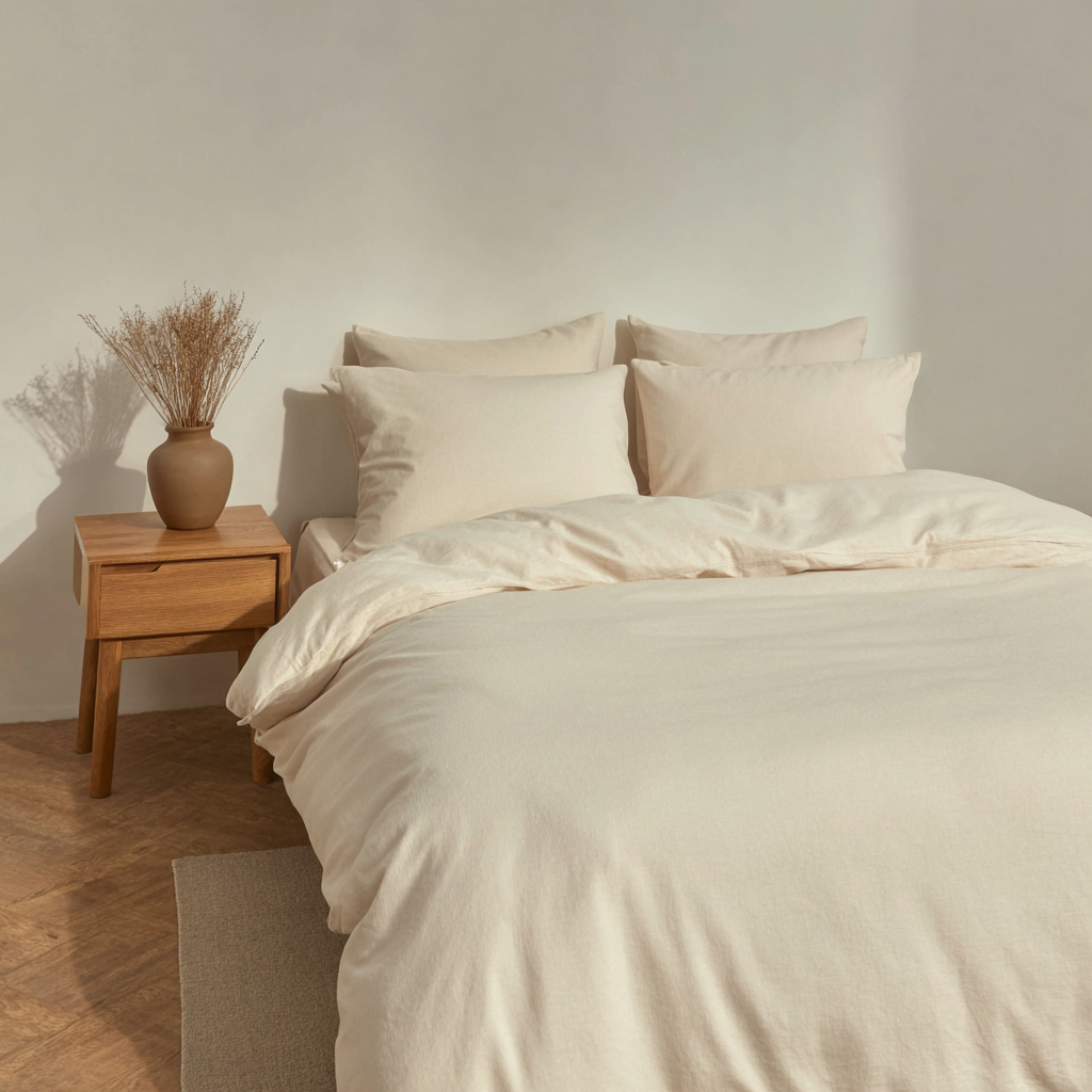 Sheet Set - Organic cotton. No dyes, bleach or chemicals – detail close-up
