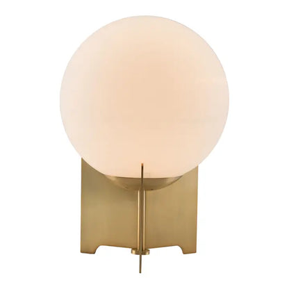 Pearl Table Lamp White & Brass – angled view