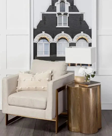 Petra Brass Clover Accent Table - Urban Ashram