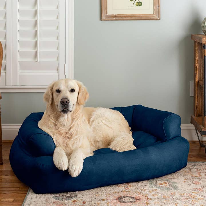 Wholesale Luxury Overstuffed Dog Sofa Bed - Premium Microsuede with Removable Bolsters