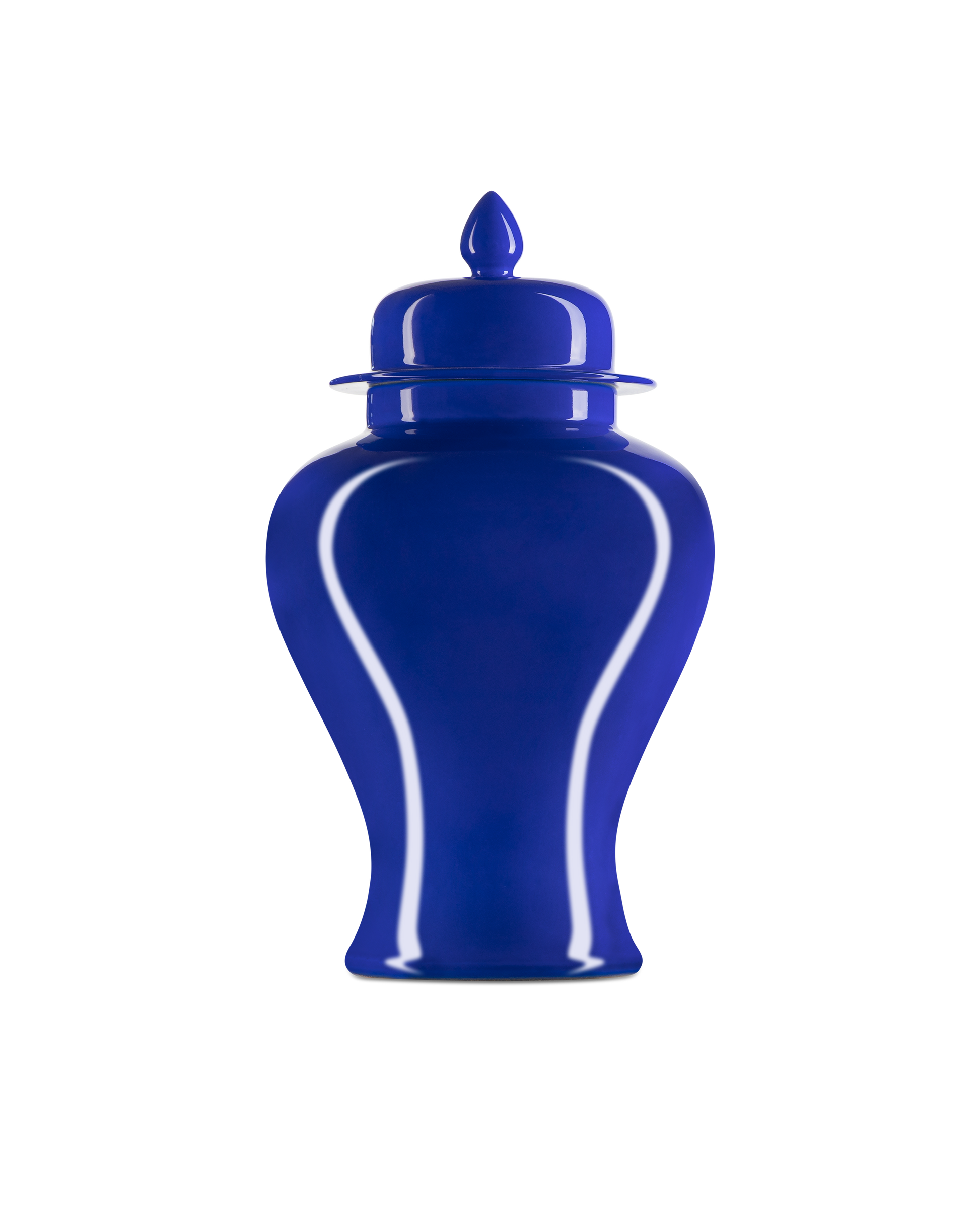 Ocean Blue Medium Temple Jar - Elegant Hand-Painted Vase - Urban Ashram