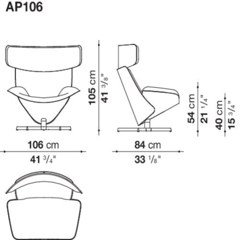 Ferraro Contour Swivel Lounge Chair & Ottoman Urban Ashram