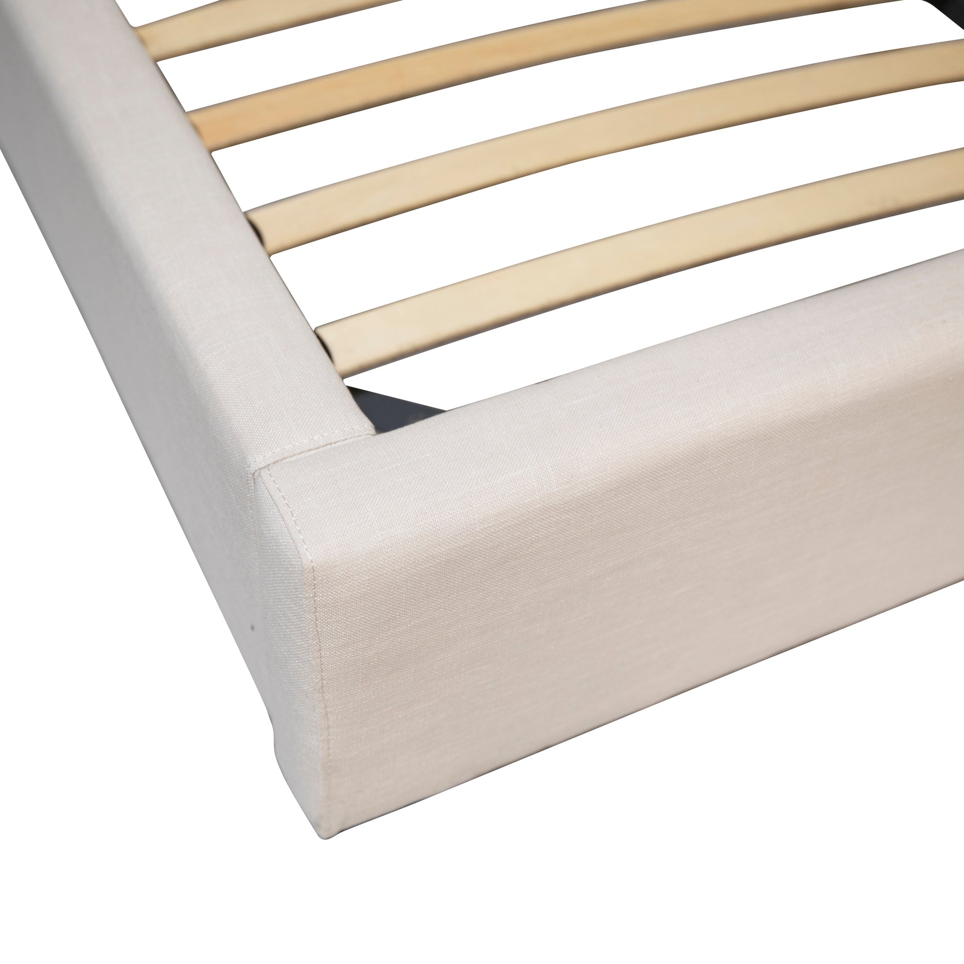 Colton Serene White Linen Upholstered Panel Platform Bed - Urban Ashram