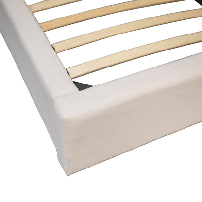 Colton Serene White Linen Upholstered Panel Platform Bed - Urban Ashram