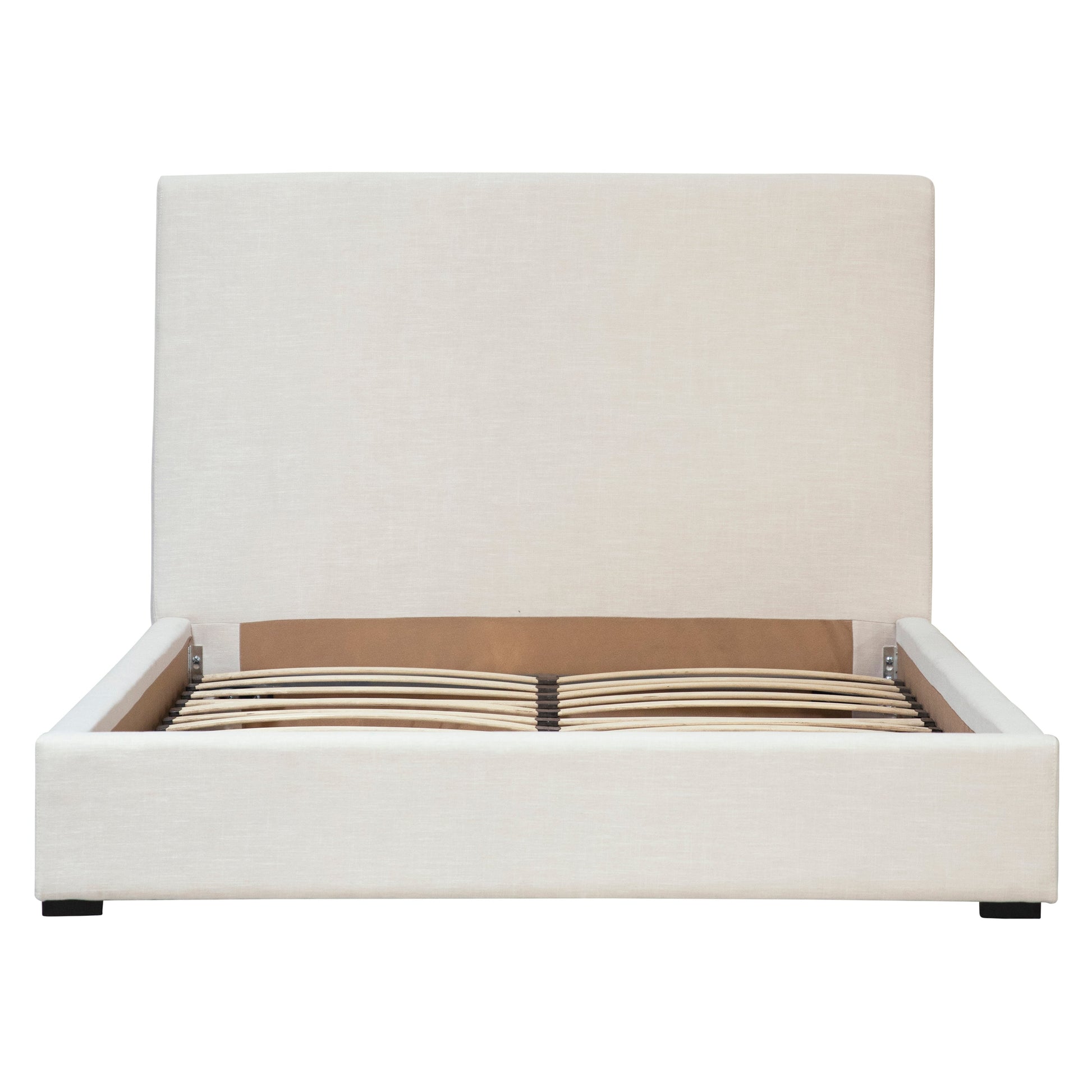 Colton Serene White Linen Upholstered Panel Platform Bed - Urban Ashram