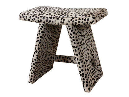 Ansel Spotted Hair-on-Hide Saddle Stool – front view