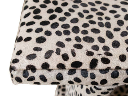 Ansel Spotted Hair-on-Hide Saddle Stool – detail close-up