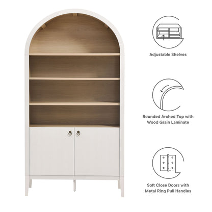Nolan 74" Tall Arched Storage Display Cabinet Bookshelf - Urban Ashram