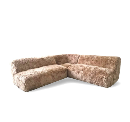 Yeti Embrace Sheepskin Sectional - Espresso