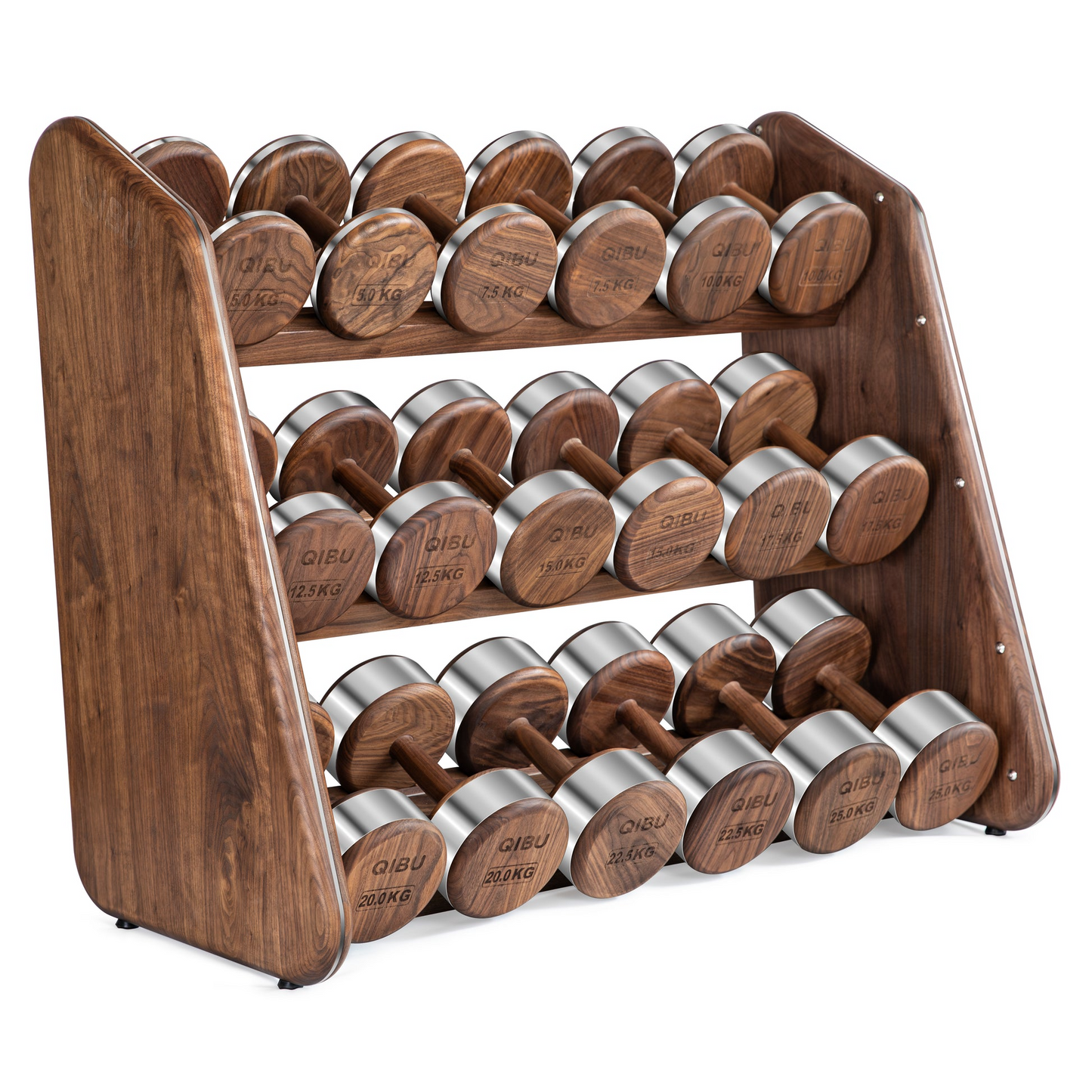 RĪTUAL Complete Wooden Dumbbell Set with Sculptural Storage Rack