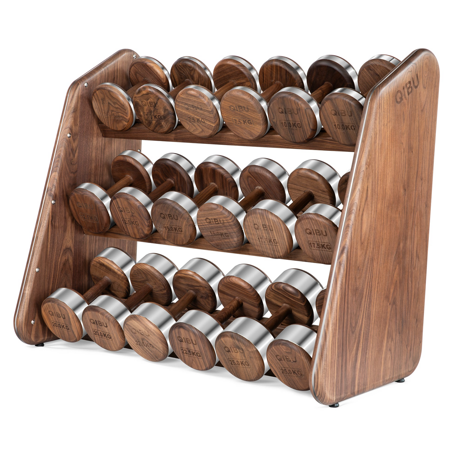 RĪTUAL Complete Wooden Dumbbell Set with Sculptural Storage Rack