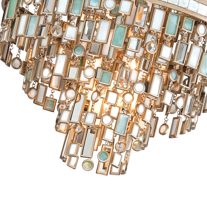 Marina Tiered Shell & Brass Chandelier – detail close-up