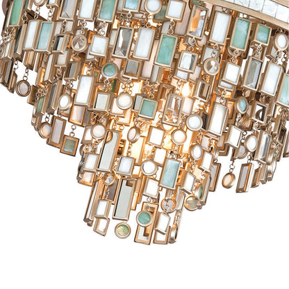 Marina Tiered Shell & Brass Chandelier – detail close-up