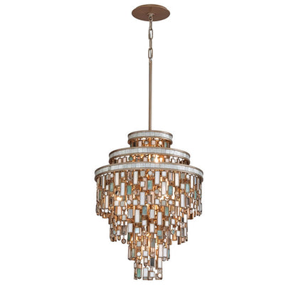 Marina Tiered Shell & Brass Chandelier – side view