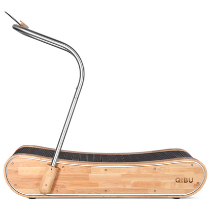 Luxury and Power in Perfection High-End Treadmill Combine with Stainless Steel and Nature Wood Curved Treadmill by Manual