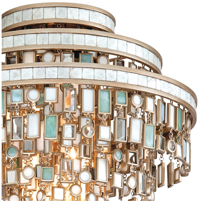 Marina Tiered Shell & Brass Chandelier – rear view