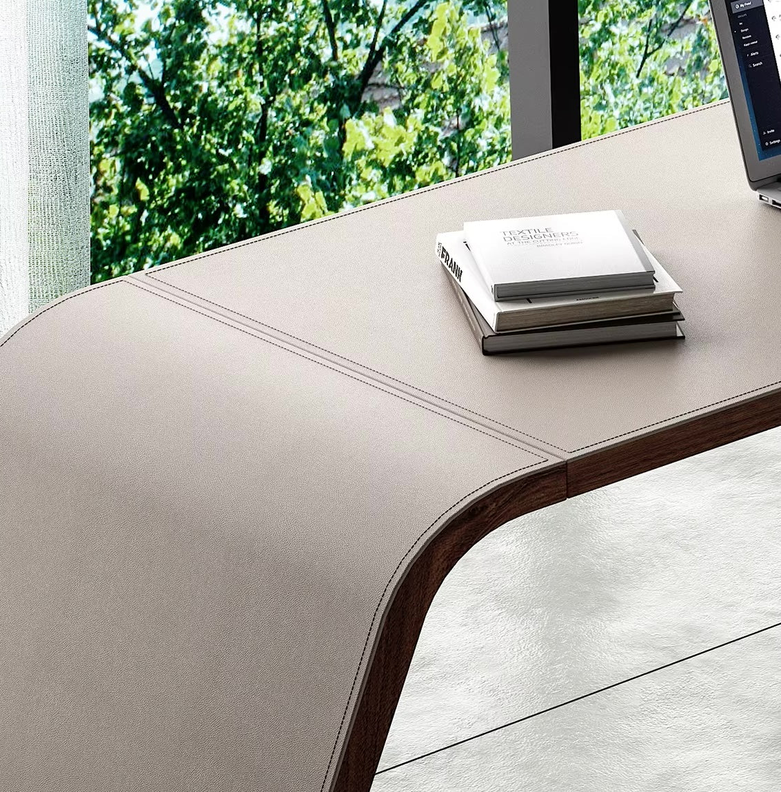 Arden Saddle Leather Executive Desk – lifestyle setting