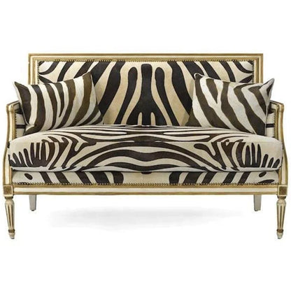 Louis XVI Giltwood Settee with Zebra Upholstery
