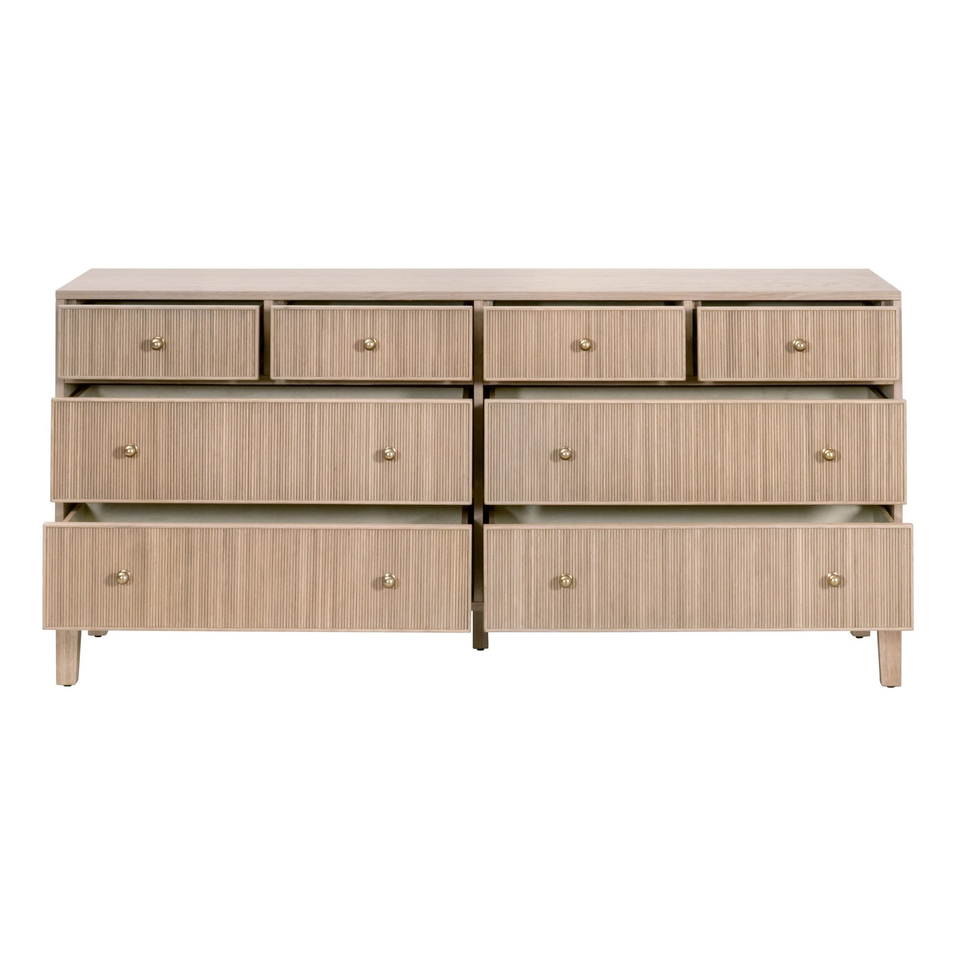 Highland 8-Drawer Double Dresser, Natural Oak