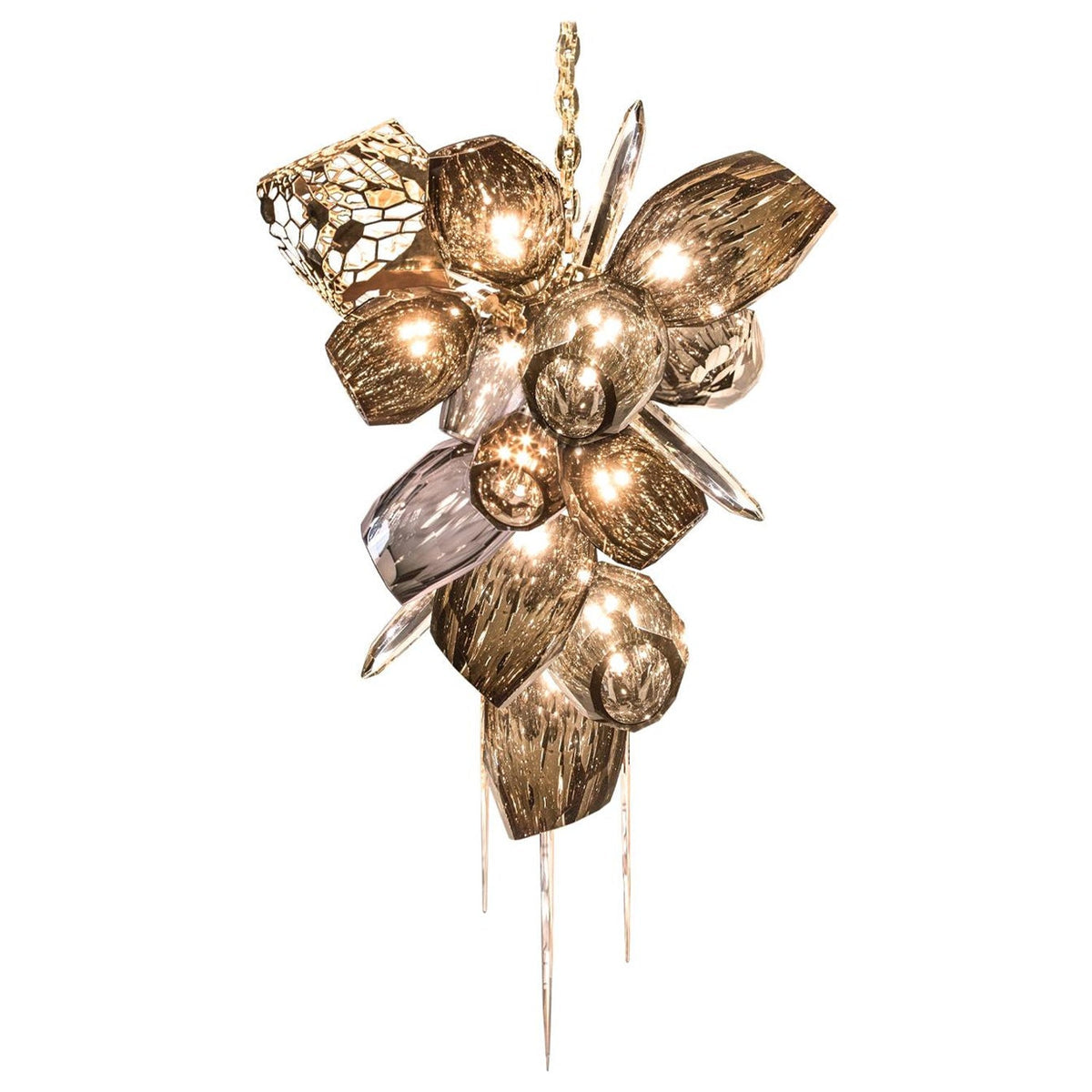 Modern K9 Vertical Crystal Glass Chandelier