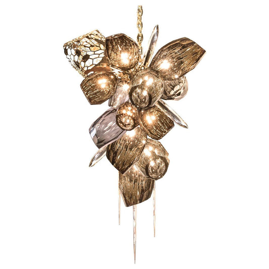 Modern K9 Vertical Crystal Glass Chandelier