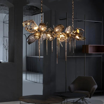 Modern K9 Linear Crystal Glass Chandelier