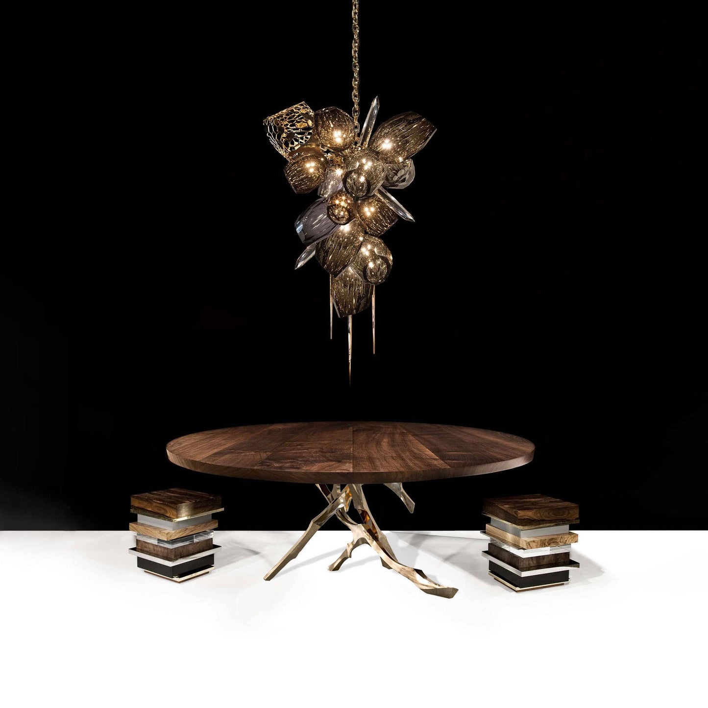 Modern K9 Vertical Crystal Glass Chandelier