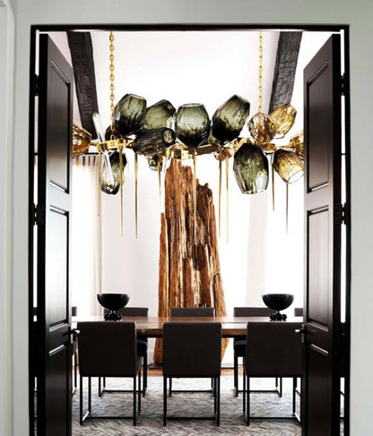 Modern K9 Linear Crystal Glass Chandelier