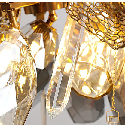 Modern K9 Vertical Crystal Glass Chandelier