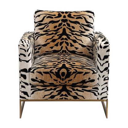 Tiger Velvet Luxury Lounge Chair