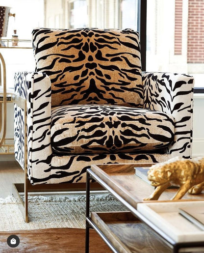 Tiger Velvet Luxury Lounge Chair