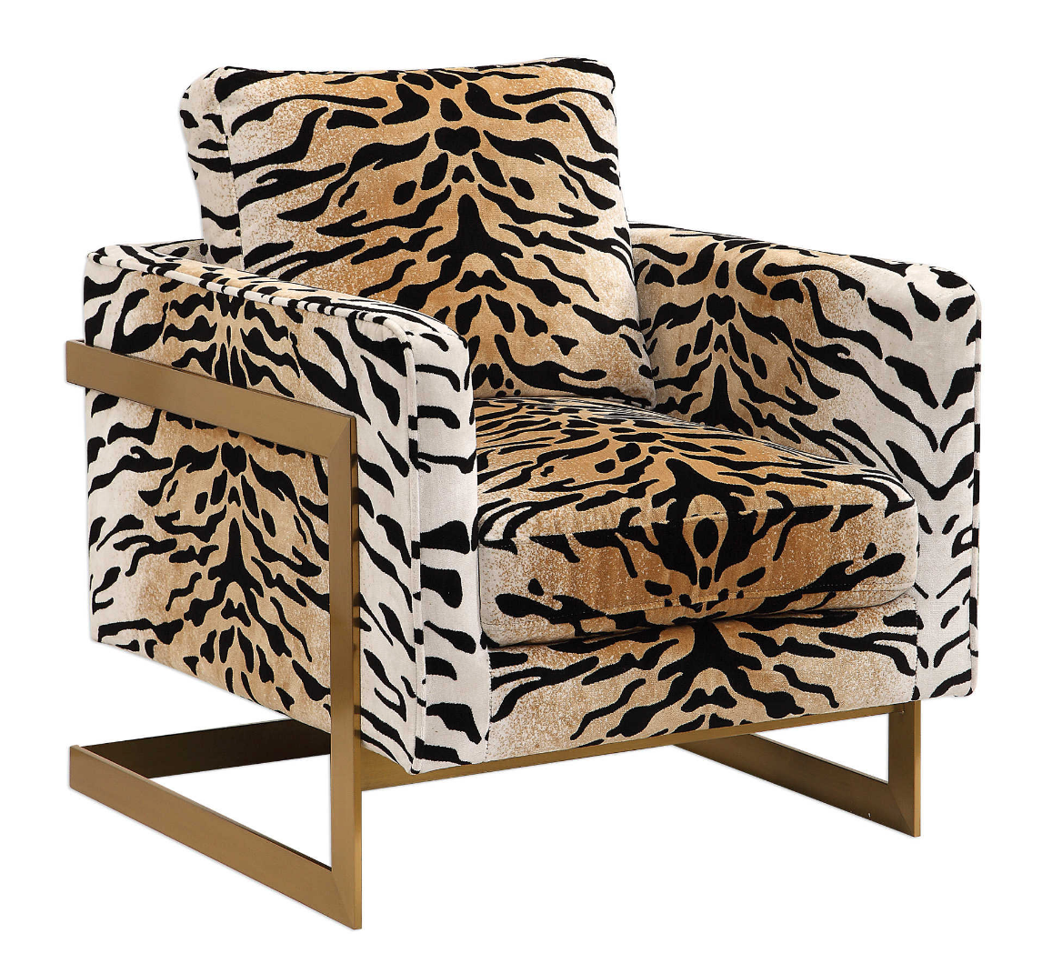 Tiger Velvet Luxury Lounge Chair