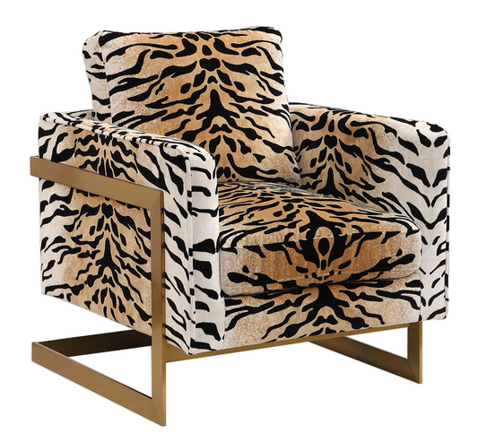 Tiger Velvet Luxury Lounge Chair