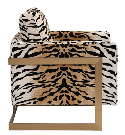 Tiger Velvet Luxury Lounge Chair